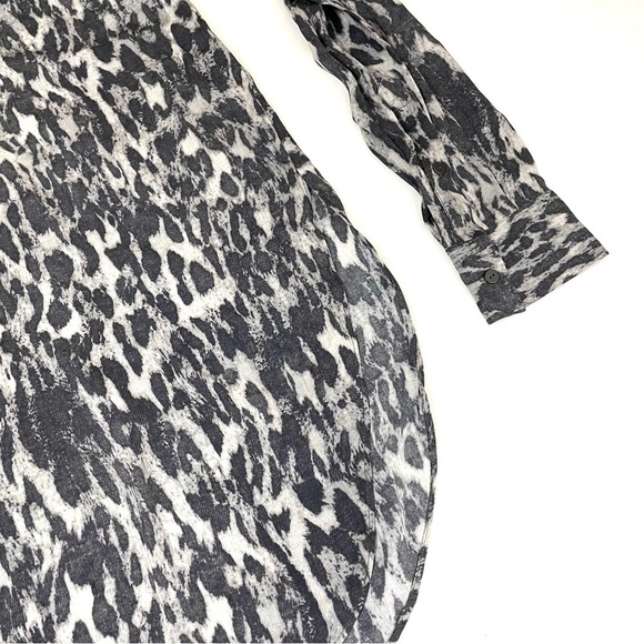 All Saints Keri Ash Grey Leopard Print Shirt Small - Picture 11 of 16